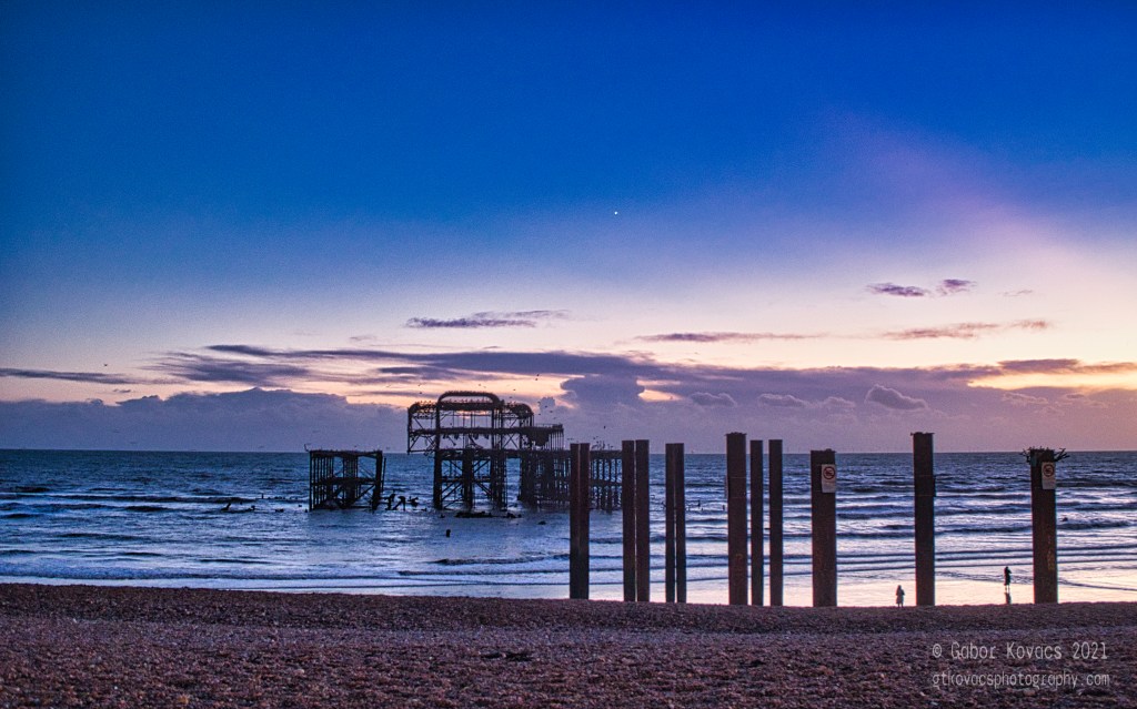 the old pier after&nbsp;sunset