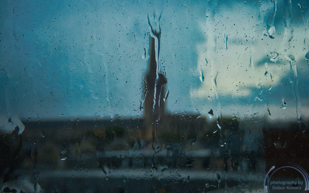 Norwich Cathedral through a rainy&nbsp;window